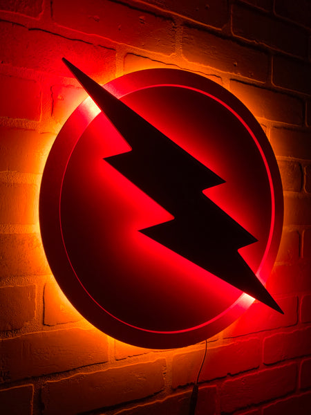 Justice League Reverse Flash LED Illuminated Superhero Villan Logo Night Light Wall Art for mancave or boys bedroom