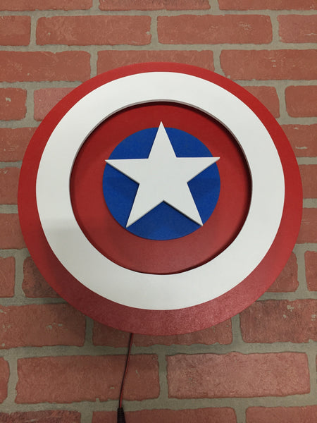 Avengers Captain America Comic Book Superhero Illuminated Neon LED Shield Logo Wall Art for Mancave or anywhere else!