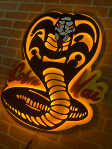 Illuminated LED backlit Cobra Kai logo for Mancave, Bar or Garage