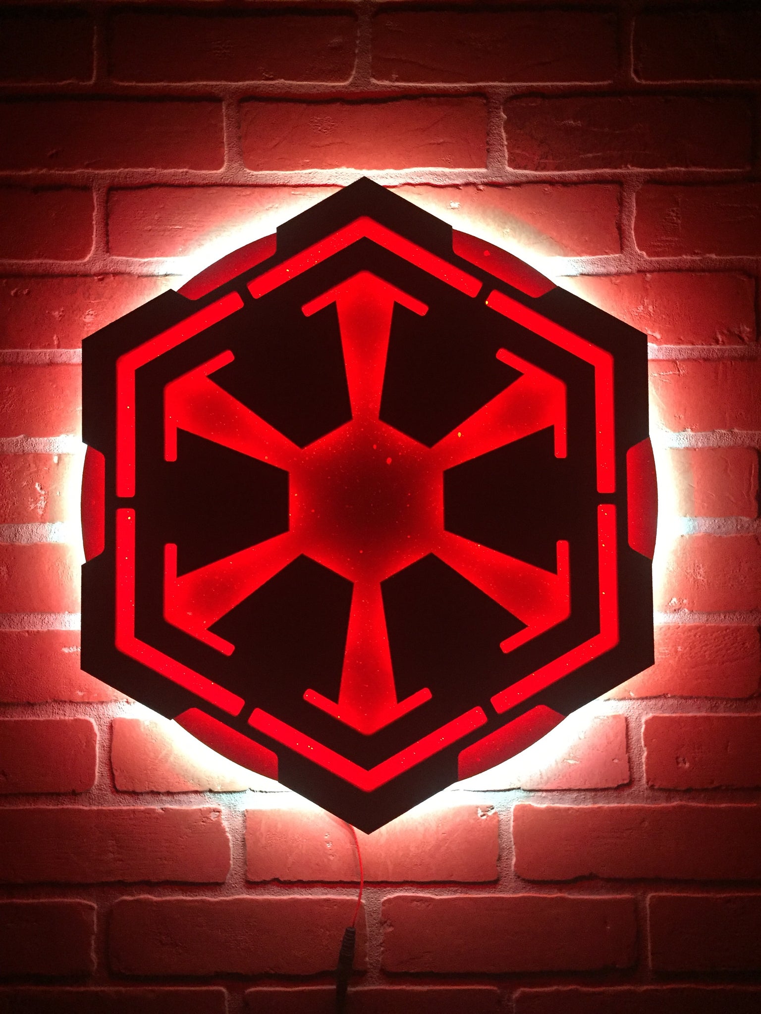 Star Wars Galactic Empire Sith Illuminated LED lit Cog Logo for child's bedroom or mancave!