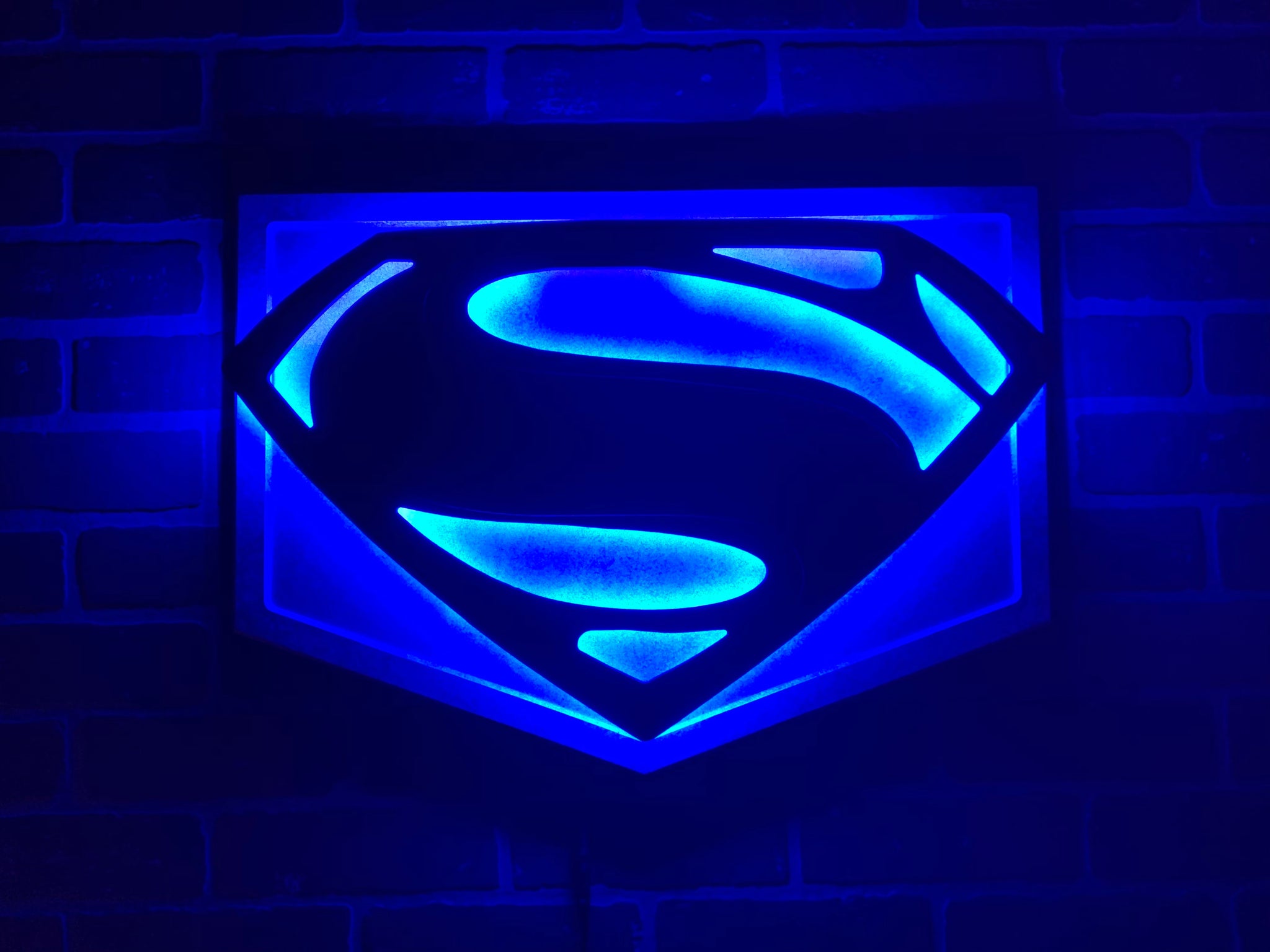 NEW!! Justice League Movie Man of Steel Superman Illuminated LED Superhero Logo Mancave Sign Nightlight