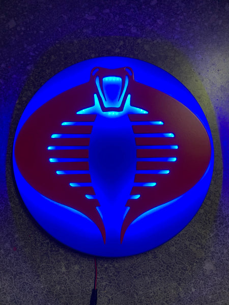 Cobra Commander GI-Joe Illuminated LED Neon Logo Wall Art for Gameroom, Mancave or Child’s Bedroom