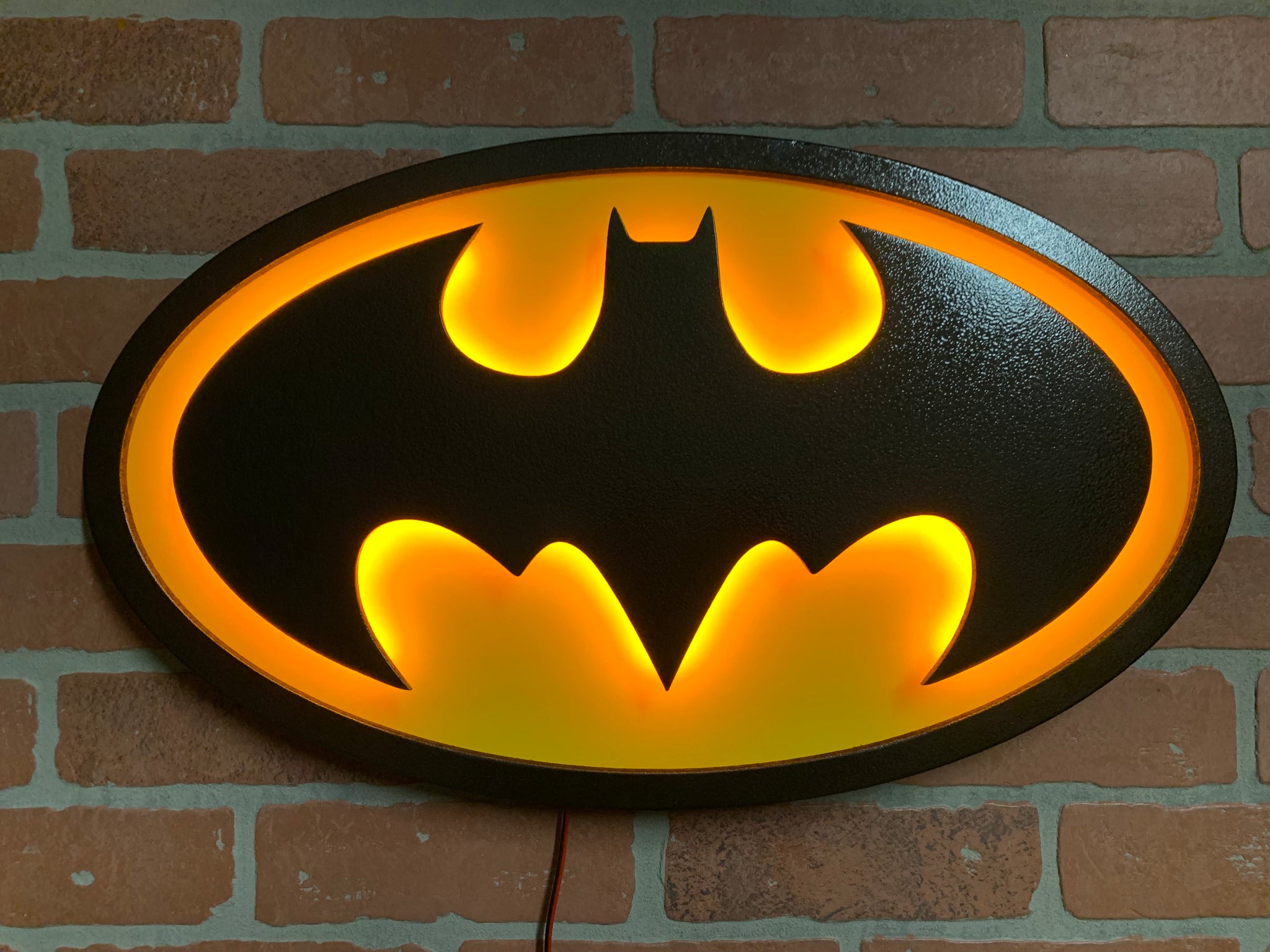 Justice League Batman Batsignal Superhero Logo LED Illuminated Night Light Wall Art