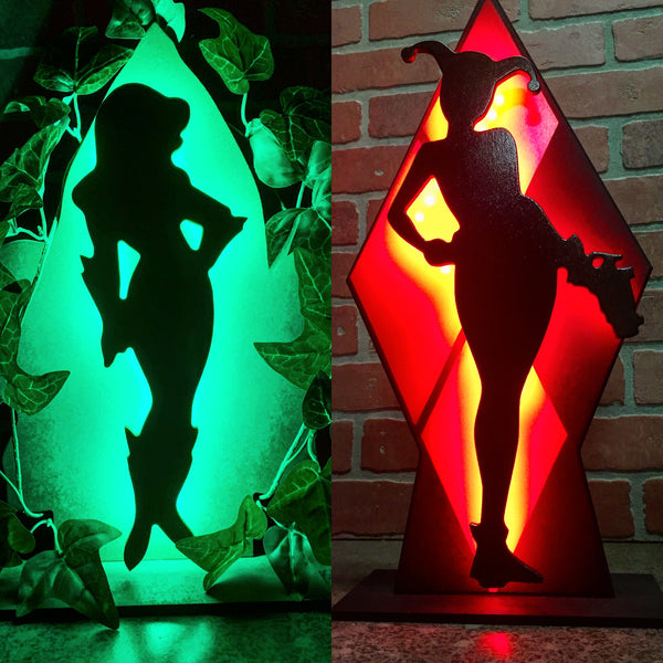 NEW!! Harley Quinn Illuminated LED Tabletop Female Superhero Villain Night Light Lamp for Mancave or Child's Bedroom