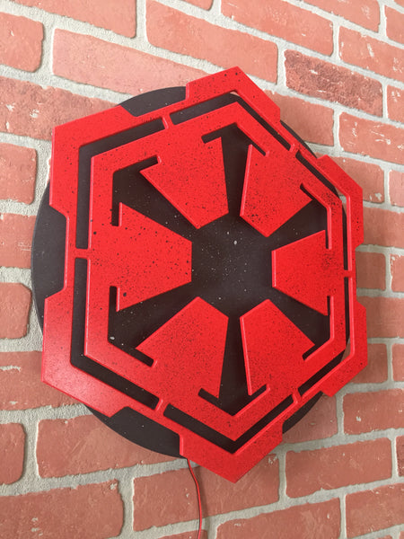 Star Wars Galactic Empire Sith Illuminated LED lit Cog Logo for child's bedroom or mancave!