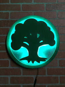 Magic the Gathering Illuminated LED Green Instinct Interdependence Mana Symbol for Mancave Game room or Child's Bedroom