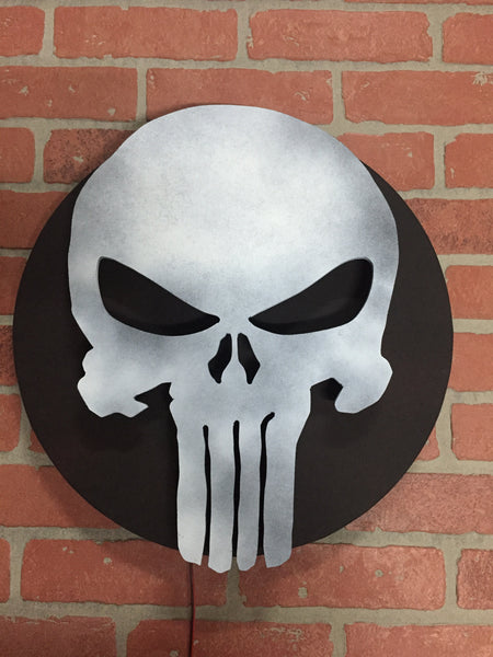 The Punisher Comic Book Superhero Illuminated Neon LED Skull Logo Wall Art for Mancave or anywhere else!