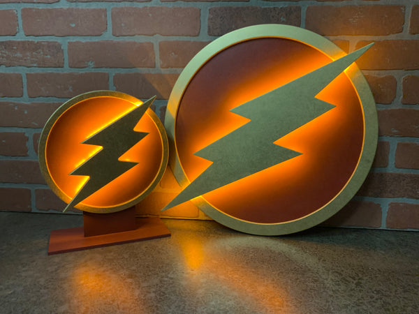 The Flash Matching Set of Illuminated LED Superhero Tabletop Wall Mount Night Lights for Mancave, Gameroom, or Children’s Bedroom