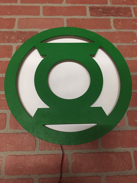 NEW!!! Justice League Green Lantern Corps Illuminated LED Superhero Logo for Mancave Gameroom or Child's Bedroom