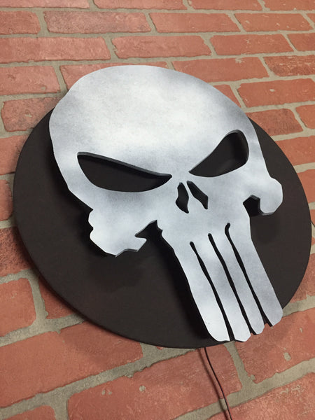 The Punisher Comic Book Superhero Illuminated Neon LED Skull Logo Wall Art for Mancave or anywhere else!