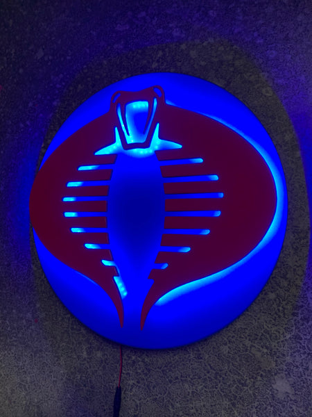 Cobra Commander GI-Joe Illuminated LED Neon Logo Wall Art for Gameroom, Mancave or Child’s Bedroom