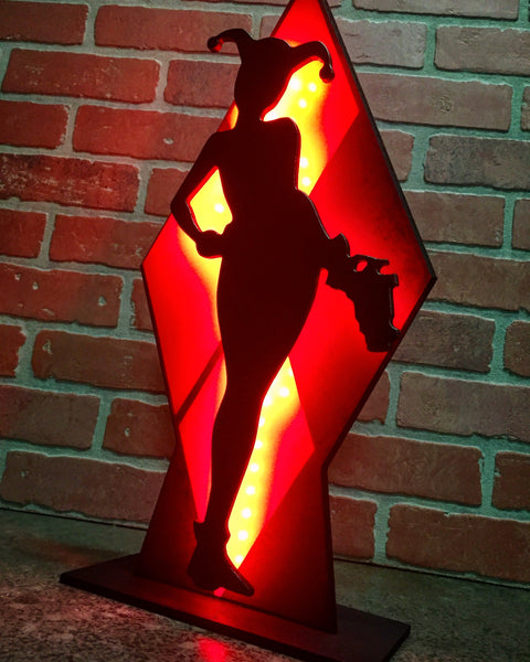 NEW!! Harley Quinn Illuminated LED Tabletop Female Superhero Villain Night Light Lamp for Mancave or Child's Bedroom