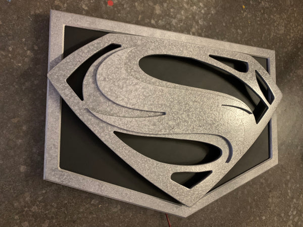 Man of Steel Superman Snydercut illuminated LED superhero wall art decor for mancave or gameroom