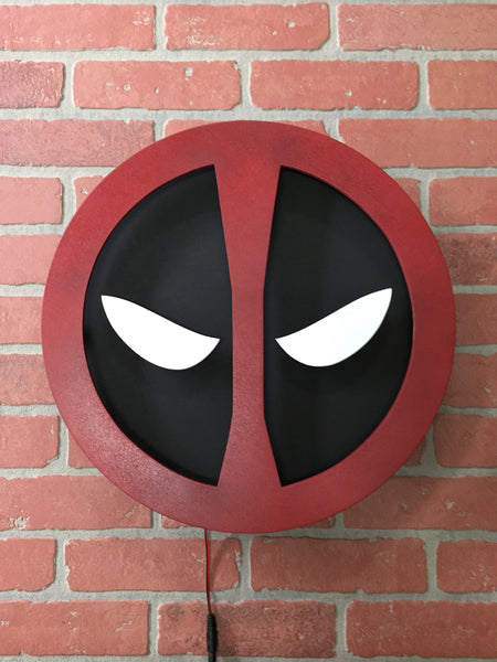 Deadpool Comic Book Superhero Illuminated Neon LED Glowing Logo Wall Art for Mancave or Night Light for Child's Bedroom!