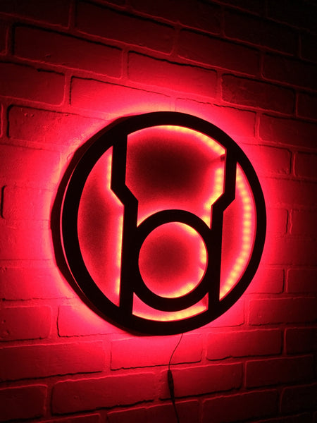 Red Lantern Corps Illuminated Neon LED Comic book Superhero Villain Logo for Mancave it Child's Bedroom