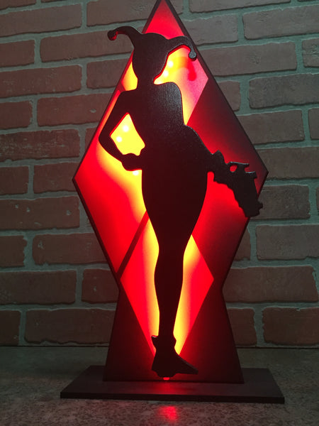 NEW!! Harley Quinn Illuminated LED Tabletop Female Superhero Villain Night Light Lamp for Mancave or Child's Bedroom