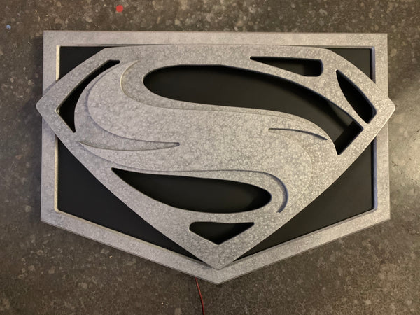 Man of Steel Superman Snydercut illuminated LED superhero wall art decor for mancave or gameroom