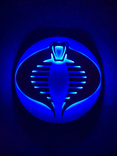 Cobra Commander GI-Joe Illuminated LED Neon Logo Wall Art for Gameroom, Mancave or Child’s Bedroom