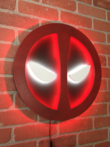 Deadpool Comic Book Superhero Illuminated Neon LED Glowing Logo Wall Art for Mancave or Night Light for Child's Bedroom!