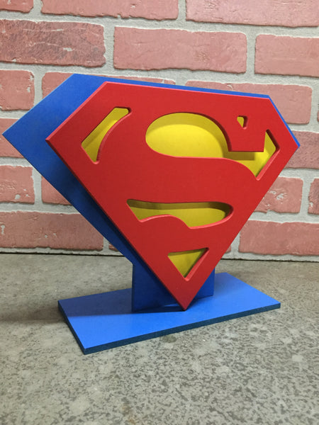 NEW!!! Superman Justice League LED Illuminated Tabletop Comic book Superhero Logo for Mancave or Child's Bedroom