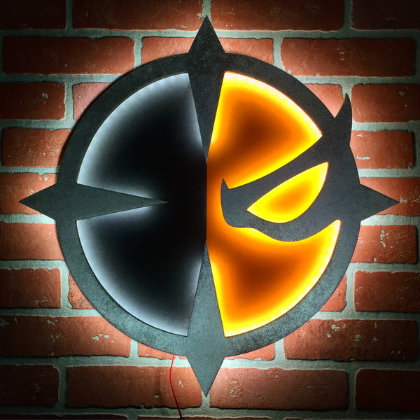 NEW!!! Deathstroke Illuminated LED Neon Light Up Logo Superhero Mancave Sign or Nightlight