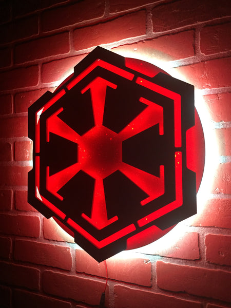 Star Wars Galactic Empire Sith Illuminated LED lit Cog Logo for child's bedroom or mancave!